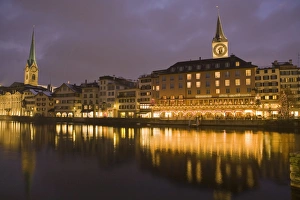 Xmas Prints: St. Peter, Frau Munster at Christmas time, Zurich, Switzerland, Europe