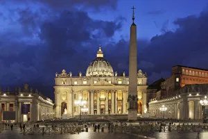 Obelisk Prints: St. Peters Basilica (Basilica di San Pietro), St. Peters Square (Piazza de San Pietro)