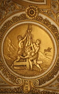 Images Dated 5th April 2007: St. Peters crucifixion medallion in St. Peters Basilica, Vatican, Rome, Lazio