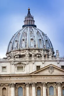 Domed Prints: St. Peters Dome, UNESCO World Heritage Site, Vatican City, Rome, Lazio, Italy, Europe