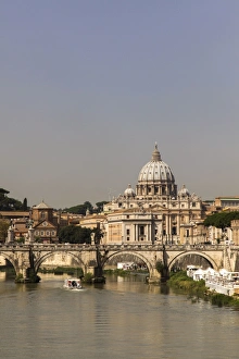 Tiber Prints: St. Peters, Vatican City, Rome, Lazio, Italy, Europe
