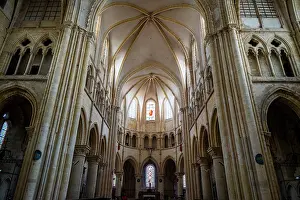 Windows Prints: St. Quiriacus church interior shows architecture and design in Provins