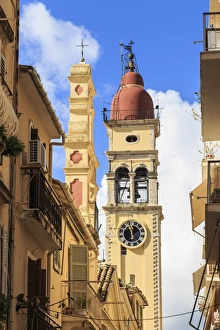 Clock Tower Prints: St. Spyridion Church Bell Tower, Old Town, Corfu Town, UNESCO World Heritage Site
