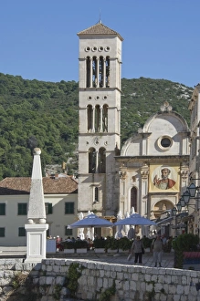 Hvar Prints: The St. Stephen Cathedral in the medieval city of Hvar, island of Hvar, Croatia, Europe