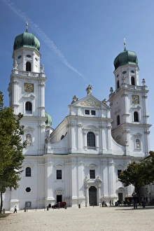 Clock Prints: St. Stephens Cathedral, Passau, Lower Bavaria, Germany, Europe