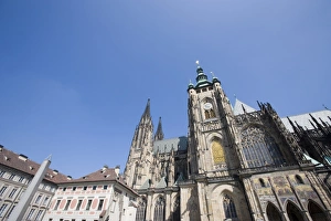 St Vituss Prints: St. Vituss Cathedral courtyard, Prague Castle, UNESCO World Heritage Site
