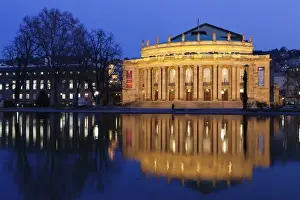 Stuttgart Prints: Staatstheater (Stuttgart theatre and opera house) at night