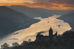 Flowing Water Prints: Stahleck Castle and Rhein River