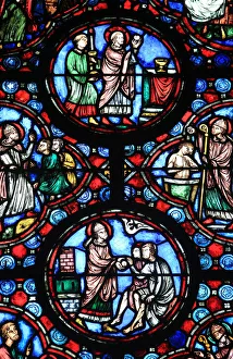Picardie Prints: Stained glass from the 13th century of Jesus Christ, Chapel of Our Lady