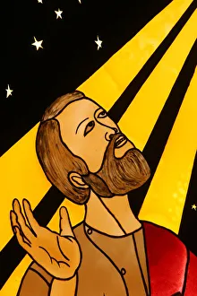 Abraham Prints: Stained glass of Abraham, Lome, Togo, West Africa, Africa