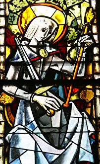 Depiction Prints: Stained glass in Amboise Castle Chapel, Amboise, Indre-et-Loire, France, Europe