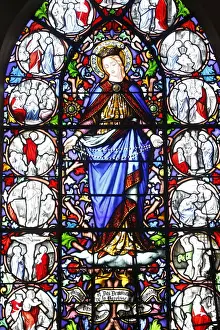 Stained glass of Christs Passion, Saint Martins church, Saint-Valery-sur-Somme
