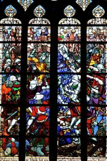 Images Dated 19th August 2010: Stained glass of Joan of Arc in Sainte-Croix cathedral, Orleans, Loiret, France, Europe