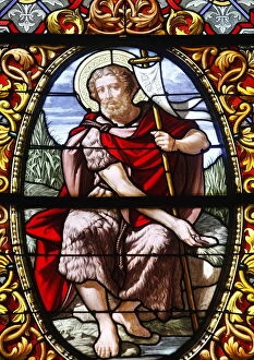 Images Dated 29th September 2009: Stained glass of John the Baptist, Saint-Louis cathedral, Versailles, France, Europe