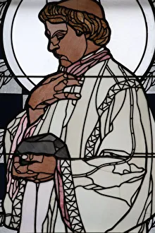 Leopold Prints: Stained glass by Koloman Moser of Saint Stephen, Am Steinhof church (Church Leopold)