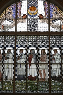 Images Dated 19th February 2007: Stained glass by Koloman Moser, Am Steinhof church, Vienna, Austria, Europe