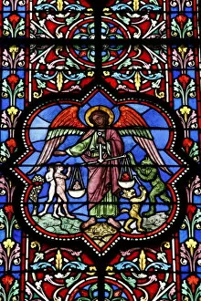 Images Dated 30th May 2010: Stained glass in Notre Dame de Bayeux cathedral, Bayeux, Normandy, France, Europe
