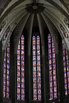Images Dated 19th August 2010: Stained glass in Sainte-Croix (Holy Cross) cathedral, Orleans, Loiret, France, Europe