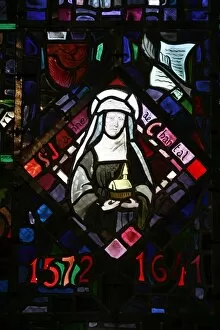 Stained glass, Sainte-Jeanne de Chantal, Semur-en-Auxois, Cote d Or