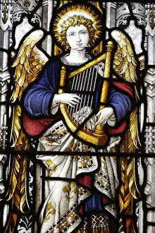 Images Dated 27th September 2007: Stained glass in St. George Anglican cathedral, Jerusalem, Israel, Middle East