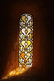 Thoronet Prints: Stained glass, Thoronet abbey church, Thoronet, Var, Provence, France, Europe
