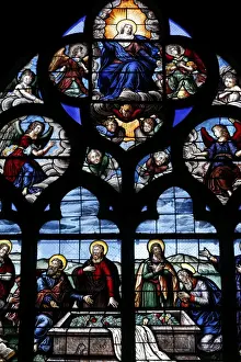Stereotypically French Prints: Stained glass window dating from 1619 of the Assumption of the Virgin