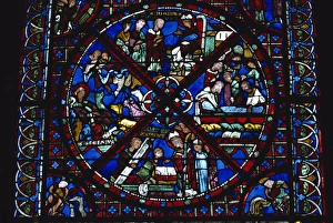 Stained glass window of Les Reliques de St. Etienne, Cathedrale St. Etienne Stained glass window of Les Reliques de St. Etienne, Cathedrale St. Etienne