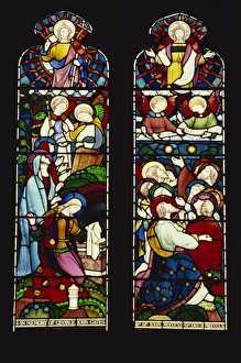 Windows Prints: Stained glass window, Peterborough Cathedral, Cambridgeshire, England, United Kingdom