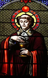 Images Dated 6th February 2008: Stained glass window of St. Martin in Saint-Ambroise church, Paris, France, Europe