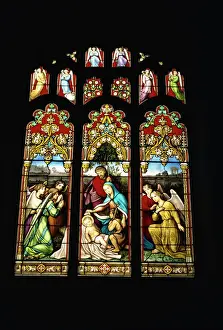 Suffolk Prints: Stained glass window at Stoke by Nayland church in Constable Country, Suffolk
