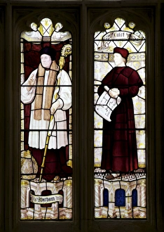 Stained glass windows in the Great Hall, at Christ Church College, Oxford University