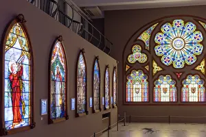 Artistry Prints: Stained glass windows showcasing artistry and history at Nitori Museum of Art in Otaru Japan