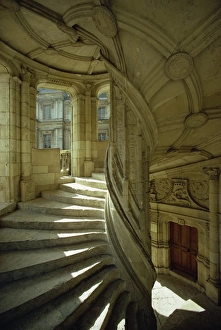 Blois Prints: Staircase in the interior of the castle at Blois, Centre, France, Europe