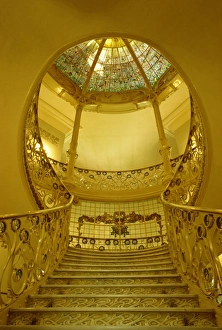 Staircase, Society of Authors, Longoria Palace, Madrid, Spain, Europe Staircase, Society of Authors, Longoria Palace, Madrid, Spain, Europe
