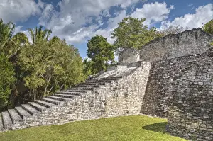 8th Century Prints: Stairway to the Acropolis, Kohunlich, Mayan archaeological site, Quintana Roo, Mexico