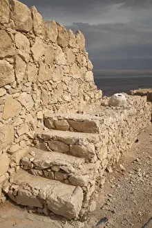 Stair Way Prints: Stairway at ancient ruin of Masada