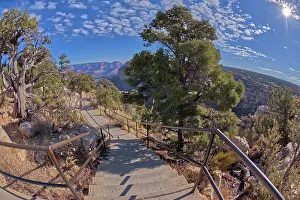 Step Prints: Stairway leading down to the Trailview Overlook East Vista at Grand Canyon South Rim