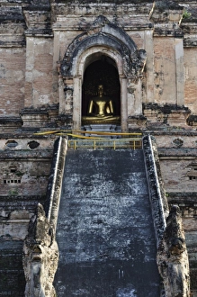 Stair Way Prints: Stairway, Wat Chedi Luang, Chiang Mai, Thailand, Southeast Asia, Asia