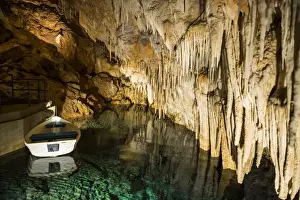 Subterranean Prints: Stalagmites and stalactites in the beautiful Crystal subterranean cave, Bermuda