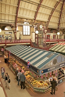 Derby Prints: Stalls in the Market Hall, Derby, Derbyshire, England, United Kingdom, Europe