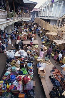 Stalls in the market at Ubud on the island of Bali