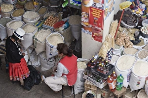 Cuenca Prints: Stalls selling eggs, rice, flour