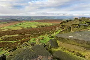 Traditionally English Gallery: Stanage Edge and millstones in autumn, Hathersage, Peak District National Park, Derbyshire