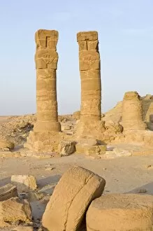 Images Dated 14th September 2005: The standing columns of the temple of the goddess Mut at Jebel Barkal, UNESCO World Heritage Site