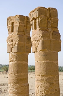 Images Dated 14th September 2005: The standing columns of the temple of the goddess Mut at Jebel Barkal, UNESCO World Heritage Site