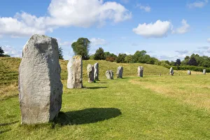 Grasslands Prints: Standing stones at Avebury stone circle, Neolithic stone circle, UNESCO World Heritage