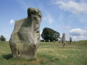 Standing stones in prehistoric stone circle, Avebury, UNESCO World Heritage Site