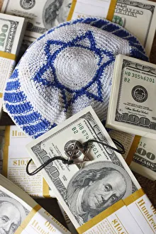 Images Dated 24th June 2008: Star of David and bank notes, France, Europe