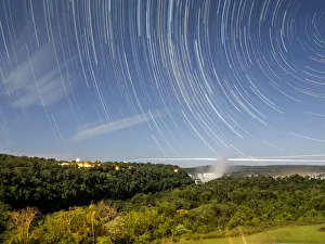 Star trails at Iguacu Falls, Misiones Province, Argentina, South America