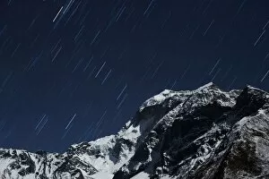 Images Dated 23rd December 2009: Star trails in the Manaslu region, Nepal, Himalayas, Asia